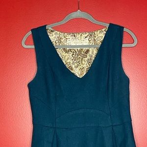 Dark teal A-line Wool dress